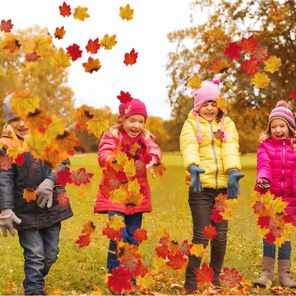 1100PCS Fall Artificial Maple Leaves Thanksgiving Autumn Leaf Wedding Party Tabl - Picture 8 of 8